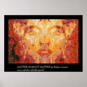 MATTER DOESN MATTER INTE Fractal Mask i Röd Gult Poster