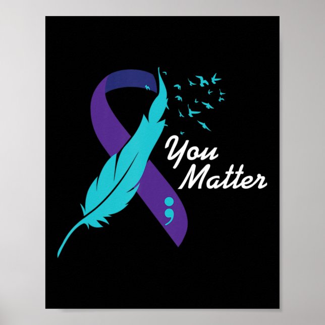 Matter du Ribbon Suicide Awareness Mental Health Poster (Framsidan)