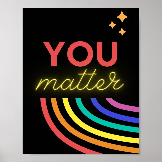 Matter Rainbow Black Inspirational Poster (Framsidan)
