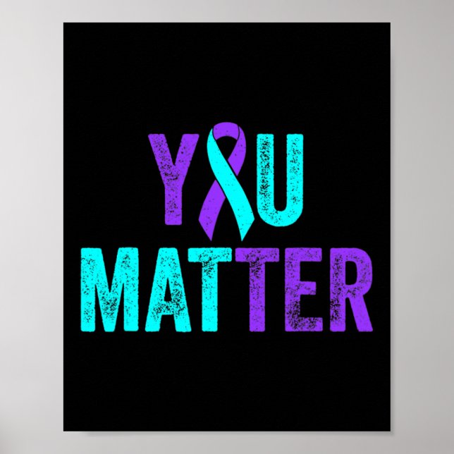 Matter Suicide Prevention Teal Lila Awarenes Poster (Framsidan)