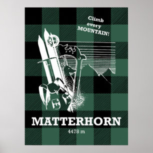 Matterhorn 4478 m Alpernor i schweiziska Italien M Poster