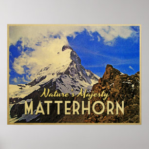 Matterhorn Alpernas Vintage Poster