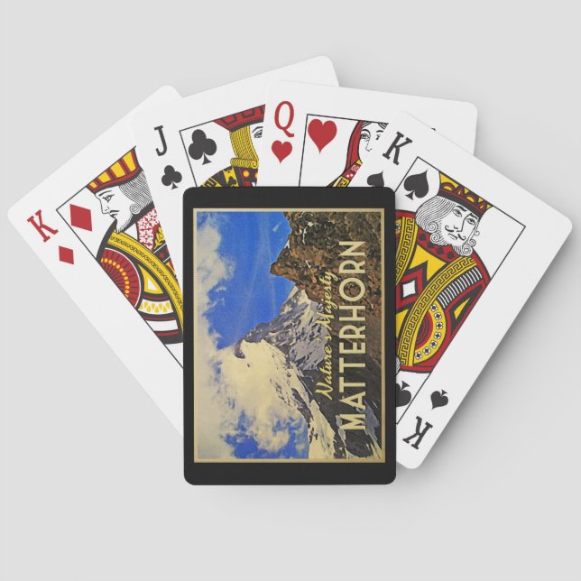 Matterhorn Alpernas Vintage Spelkort (Baksidan)