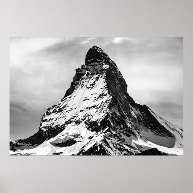 Matterhorn, Alpernor, svarta och vita Poster (Framsidan)