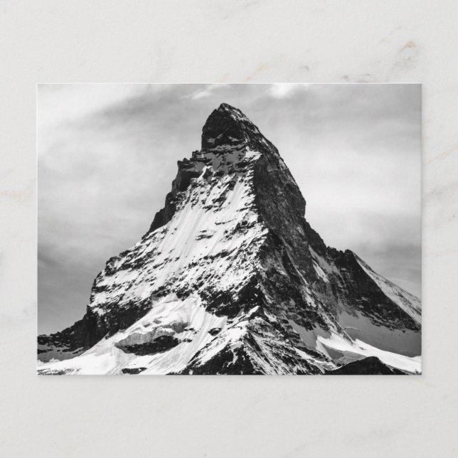 Matterhorn, Alpernor, svarta och vita Vykort (Framsida)