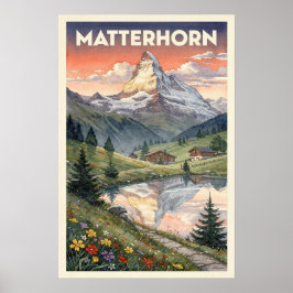 Matterhorn Alpine Vintage Resa Poster
