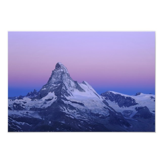 Matterhorn at dawn, Zermatt, schweiziska Alpernor Fototryck (Framsidan)