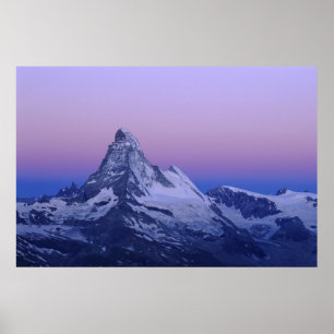 Matterhorn at dawn, Zermatt, schweiziska Alpernor Poster
