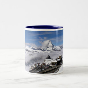 Matterhorn berg och Gornergrat station Två-Tonad Mugg