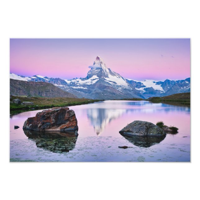 Matterhorn-berget i Zermatt, Schweiz Fototryck (Framsidan)