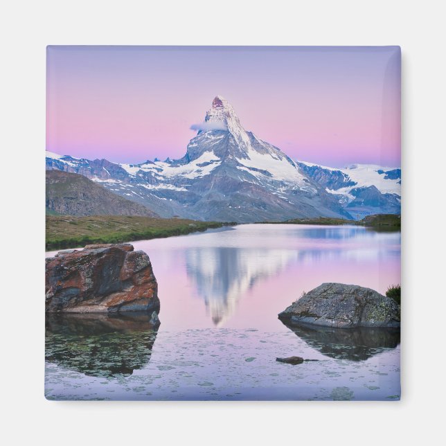 Matterhorn-berget i Zermatt, Schweiz Magnet (Framsidan)