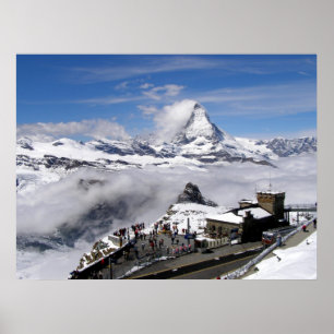 Matterhorn-berget och Gornergrat station Poster