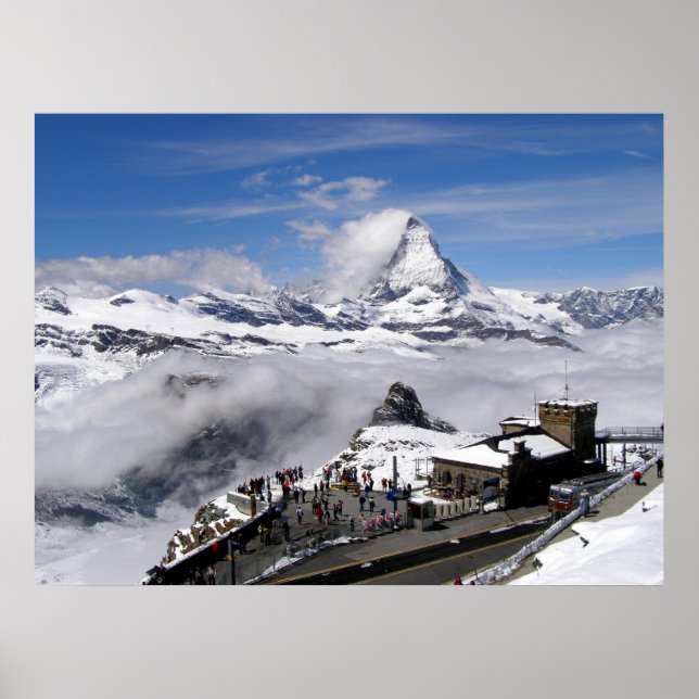 Matterhorn-berget och Gornergrat station Poster (Framsidan)