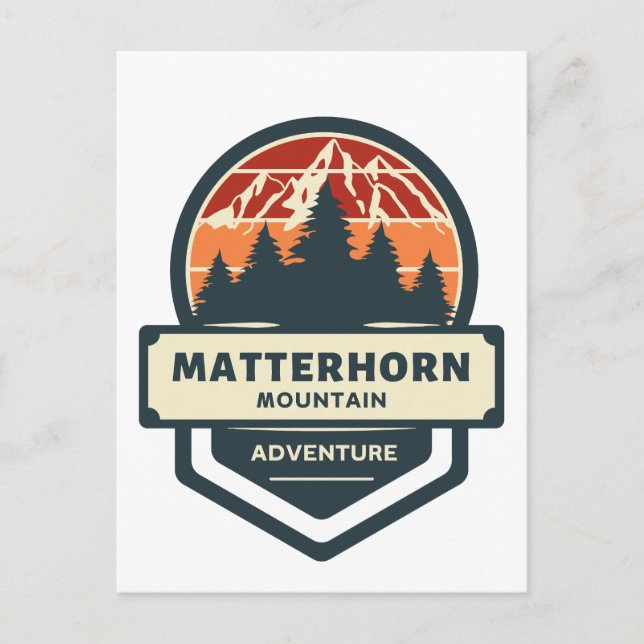 Matterhorn bergs maximala stigning och vandring vykort (Framsida)