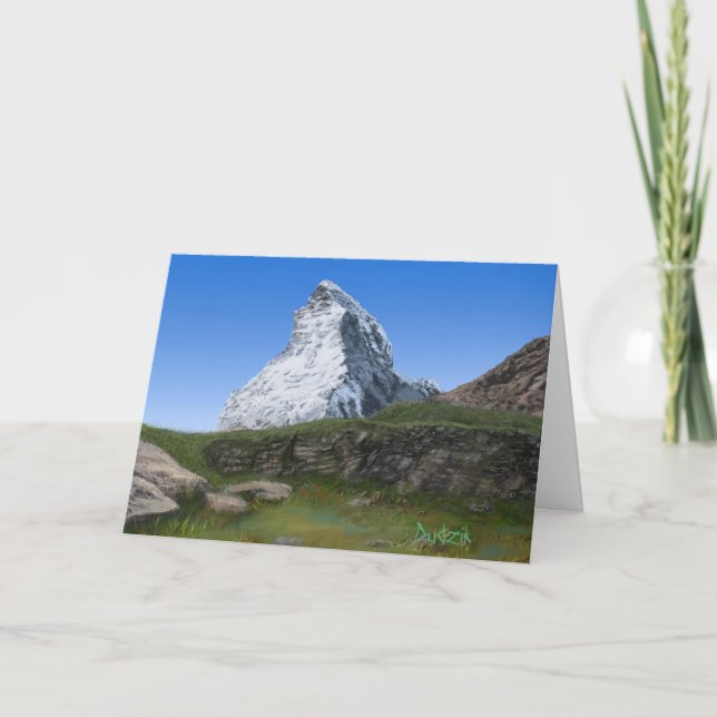 Matterhorn i Schweiz Uppmuntra Verse JW Tack Kort (Framsida)
