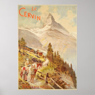 Matterhorn Le Cervin Vintage resor Poster
