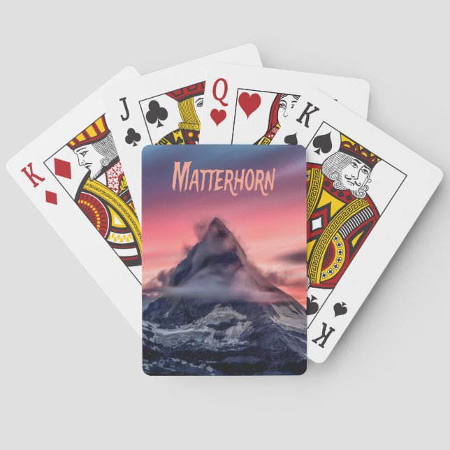 Matterhorn Mountain Europe Alpernas Schweiz Italie Casinokort (Baksidan)