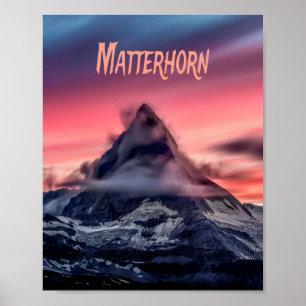 Matterhorn Mountain Europe Alpernas Schweiz Italie Poster