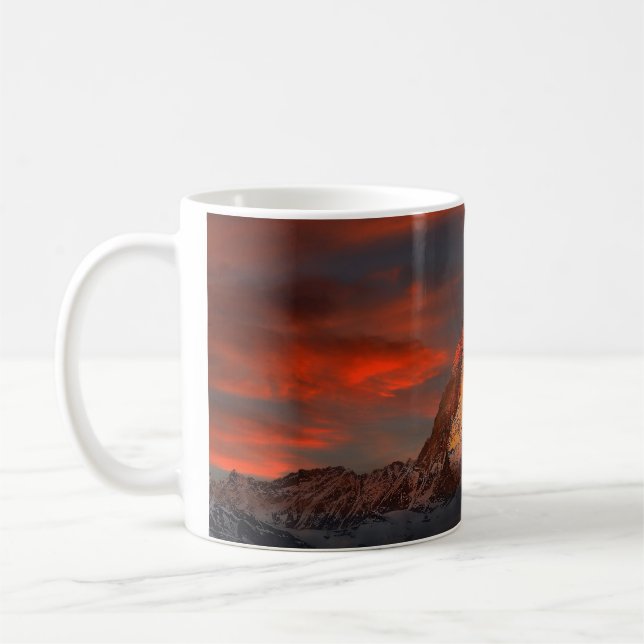 Matterhorn Mountain Snowy Ceramic Coffee Mugg (Vänster)