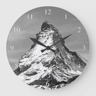 Matterhorn numrerar svartvitt litet stor klocka