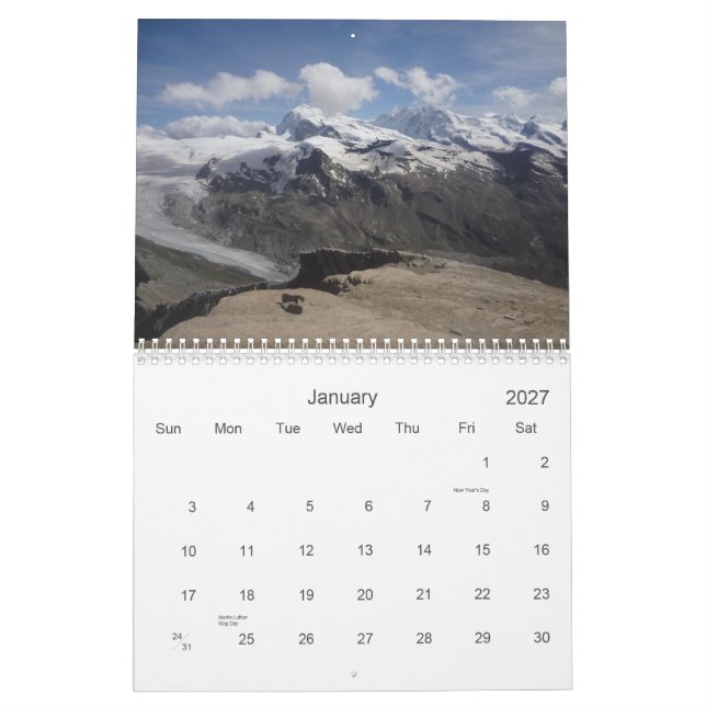 "Matterhorn och för vänner" schweizisk alperna Kalender (Jan 2027)