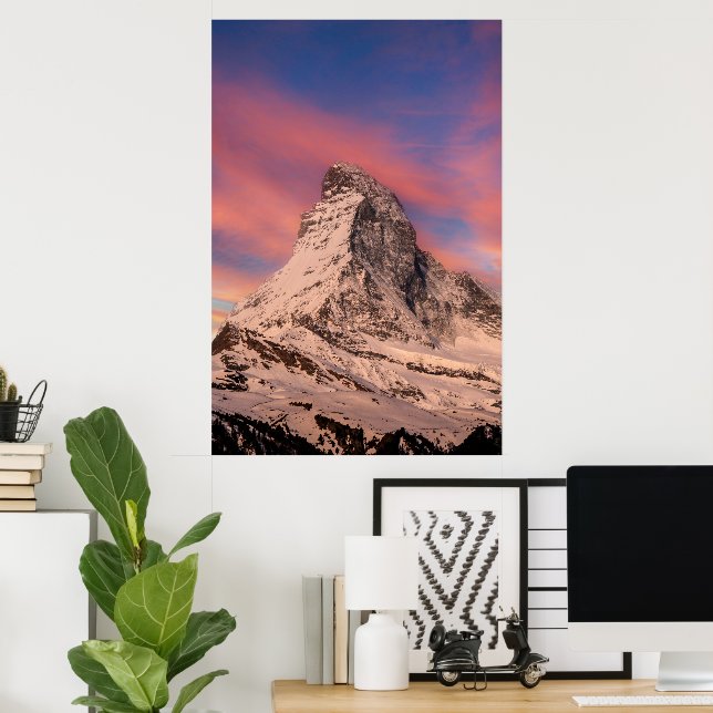 Matterhorn Peak Schweiz Sunset Poster (Hemmakontoret)