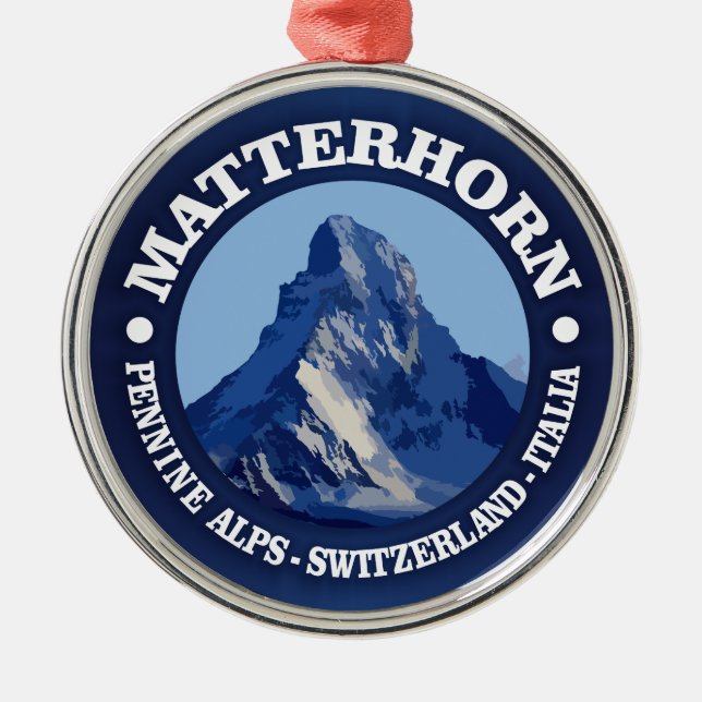 Matterhorn (rd) julgransprydnad metall (Framsidan)