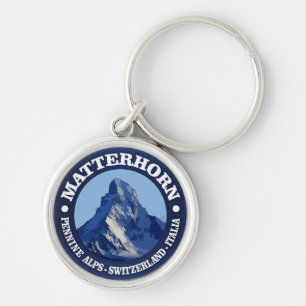 Matterhorn (rd) rund silverfärgad nyckelring