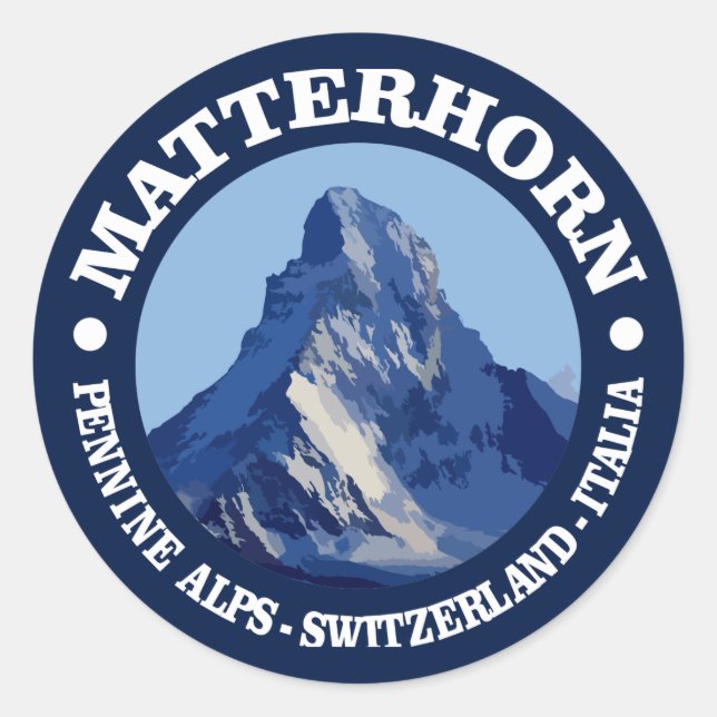 Matterhorn (rd) runt klistermärke (Framsida)