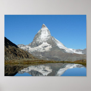 Matterhorn Riffelsee schweizarealperna Poster