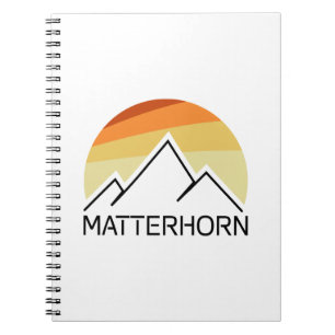 Matterhorn Schweiz Italien Retro Anteckningsbok