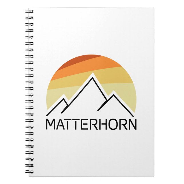 Matterhorn Schweiz Italien Retro Anteckningsbok (Framsidan)