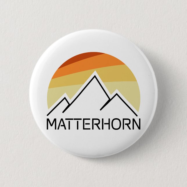 Matterhorn Schweiz Italien Retro Knapp (Framsida)