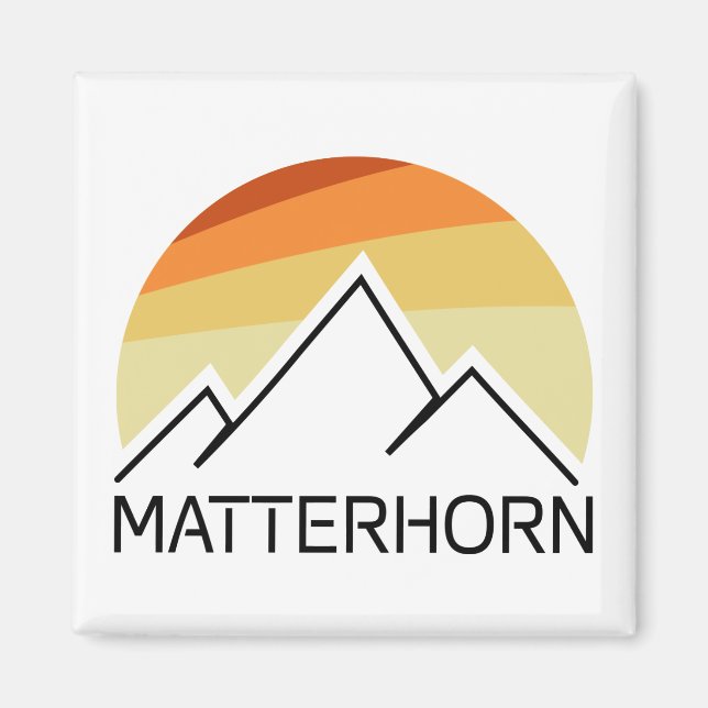 Matterhorn Schweiz Italien Retro Magnet (Framsidan)