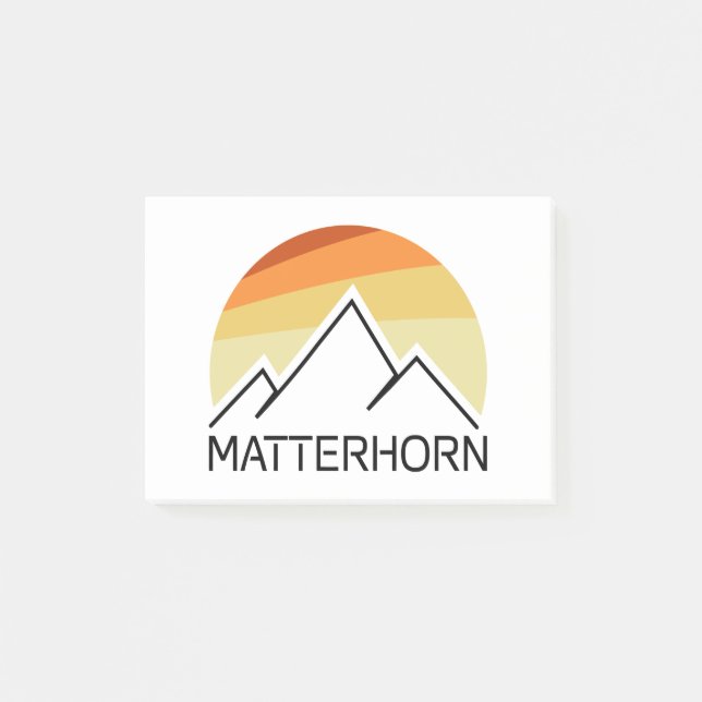 Matterhorn Schweiz Italien Retro Post-it Block (Framsida)