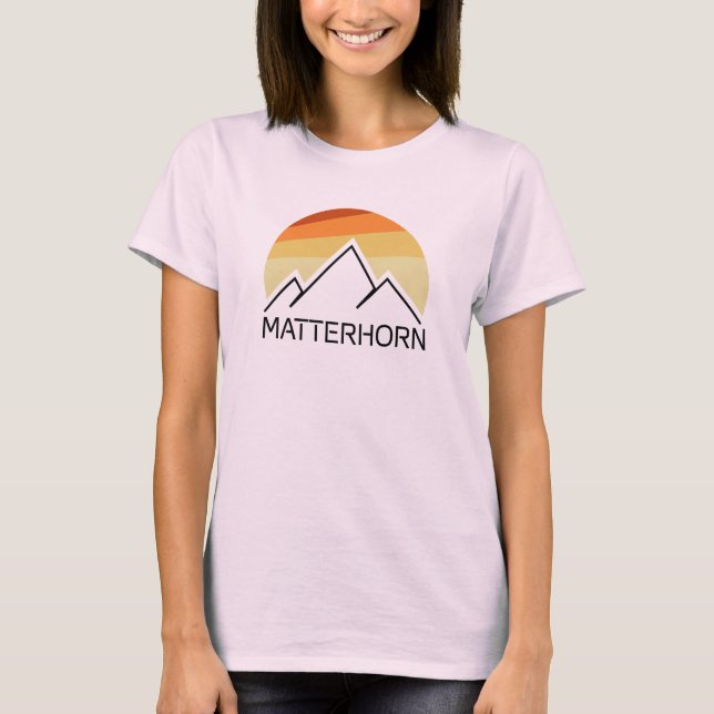 Matterhorn Schweiz Italien Retro T Shirt (Framsida)