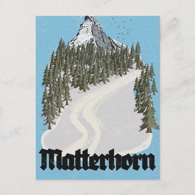 Matterhorn Schweiz Resa Poster Vykort (Framsida)