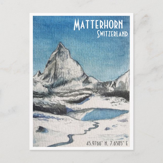 Matterhorn Schweiz-resepostkort Helg Vykort (Framsida)