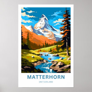 Matterhorn Schweiz Travel Print Poster