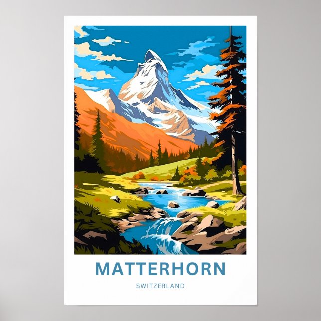 Matterhorn Schweiz Travel Print Poster (Framsidan)