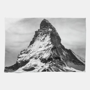 Matterhorn svartvit alperna kökshandduk