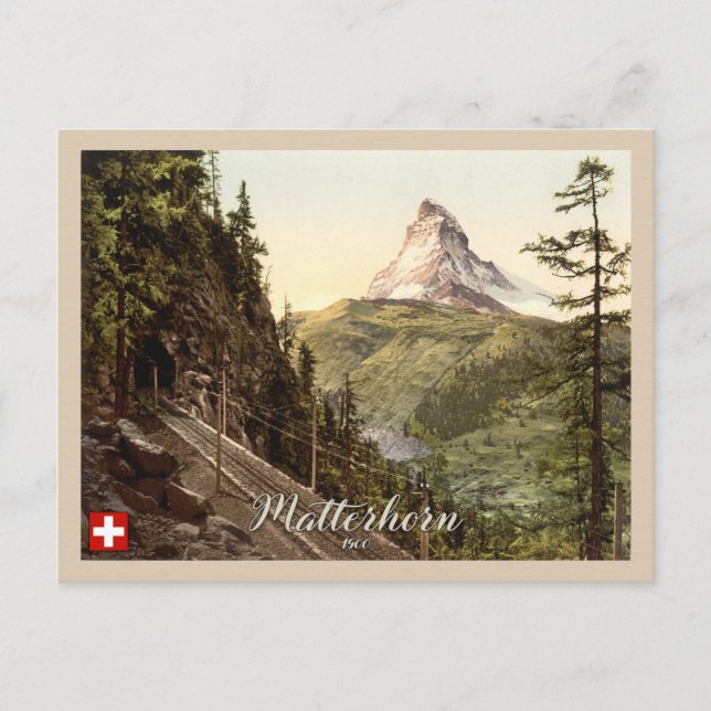 Matterhorn Swiss Alpernas Schweiz Vykort (Framsida)