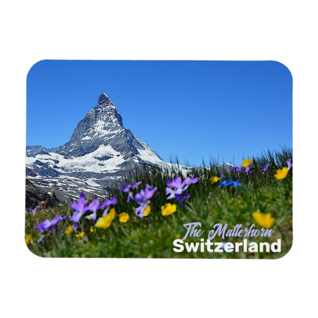 Matterhorn Switzer Travel Souvenir Magnet (Horisontell)