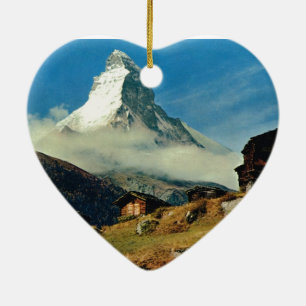 Matterhorn Zermatt, Schweitz Julgransprydnad Keramik