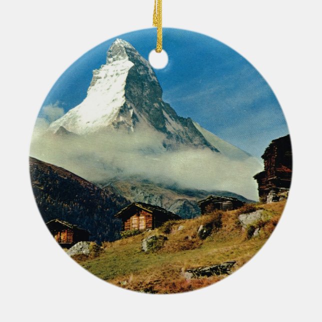 Matterhorn Zermatt, Schweitz Julgransprydnad Keramik (Baksidan)