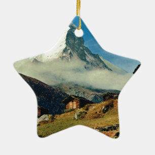 Matterhorn Zermatt, Schweitz Julgransprydnad Keramik
