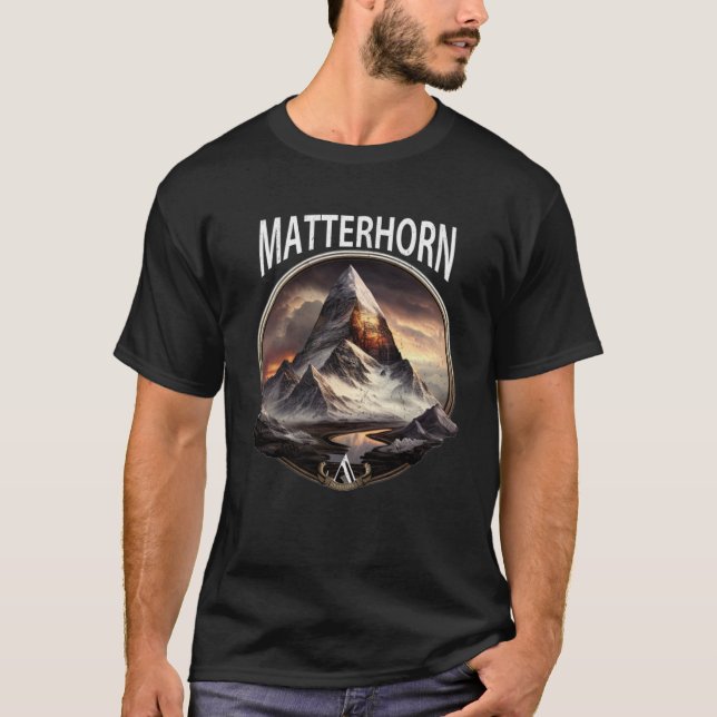 Matterhorn Zermatt Schweiz Alpernor 3 T Shirt (Framsida)