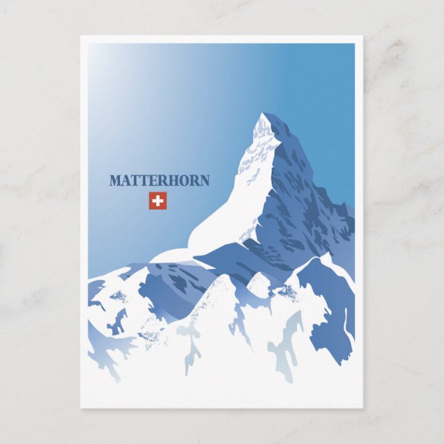Matterhorn,Zermatt,Schweiz,Ski Vykort (Framsida)