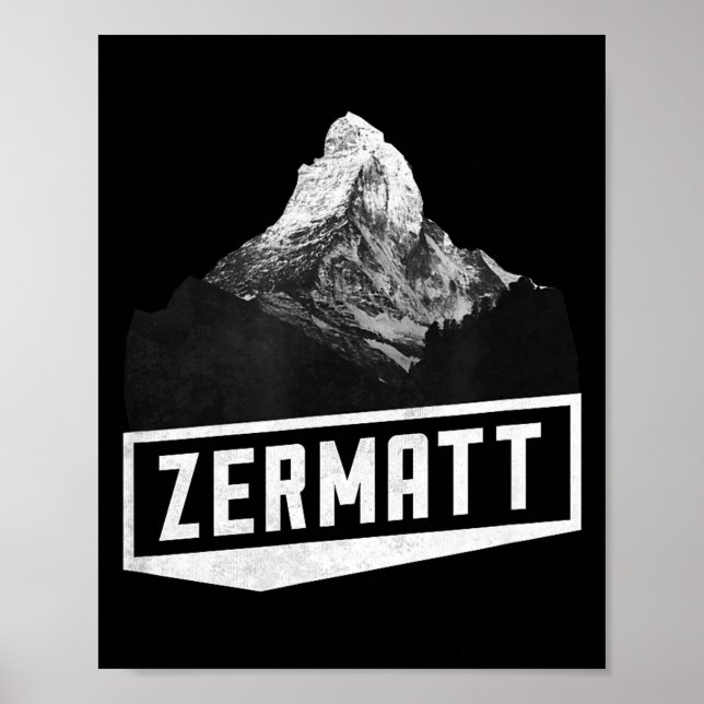 Matterhorn zermatt schweiz skidagar semester poster (Framsidan)