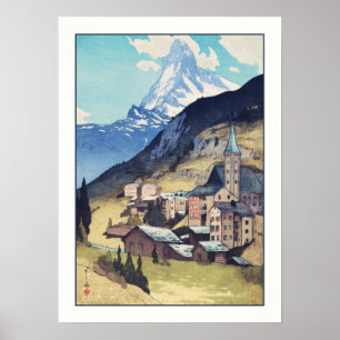 Matterhorn, Zermatt Schweiz Vintage Art Print Poster